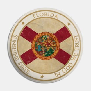 Vintage Florida State USA United States of America American Flag Pin