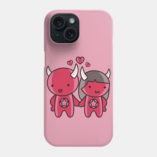 Kawaii Cute Little Devil Couple Phone Case