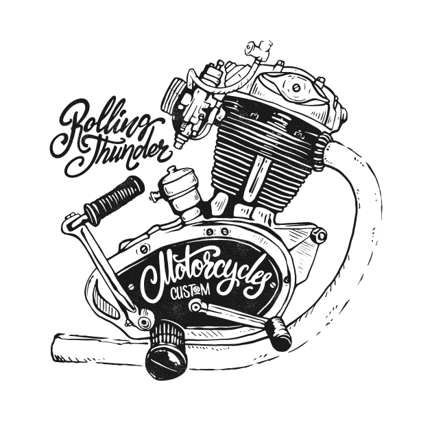 Vintage Motorcycle Engine Retro Style by sorashop