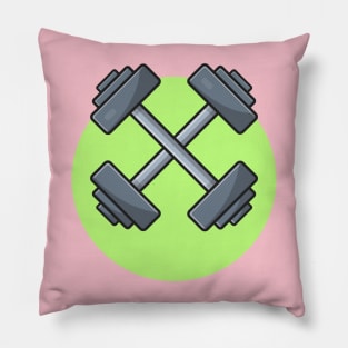 Dumbbell Cartoon Vector Icon Illustration Pillow