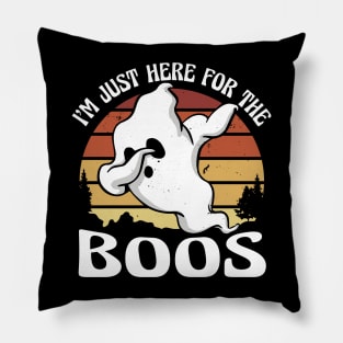 I'm Just Here for the Boos // Funny Dabbing Ghost Halloween Pillow