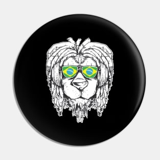 Rasta Reggae Lion Brazil Gift Rastafari Pin