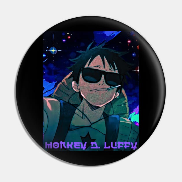 Monkey D Luffy luffing-one peice anime character Cool merchandise T-Shirt Pin by earngave