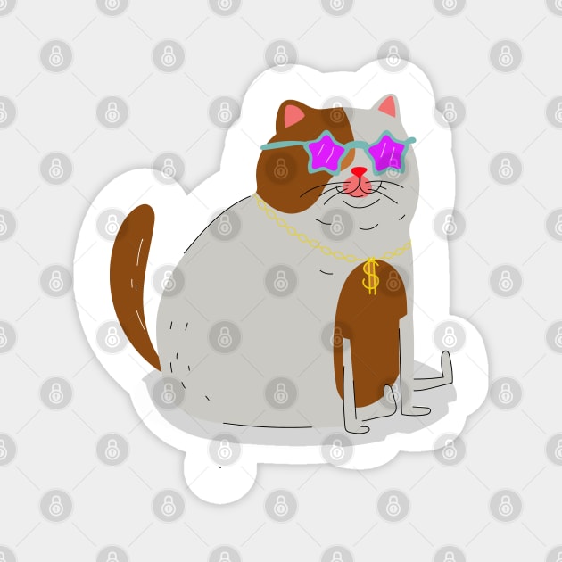 Cat wearing sunglasses Magnet by YaiVargas