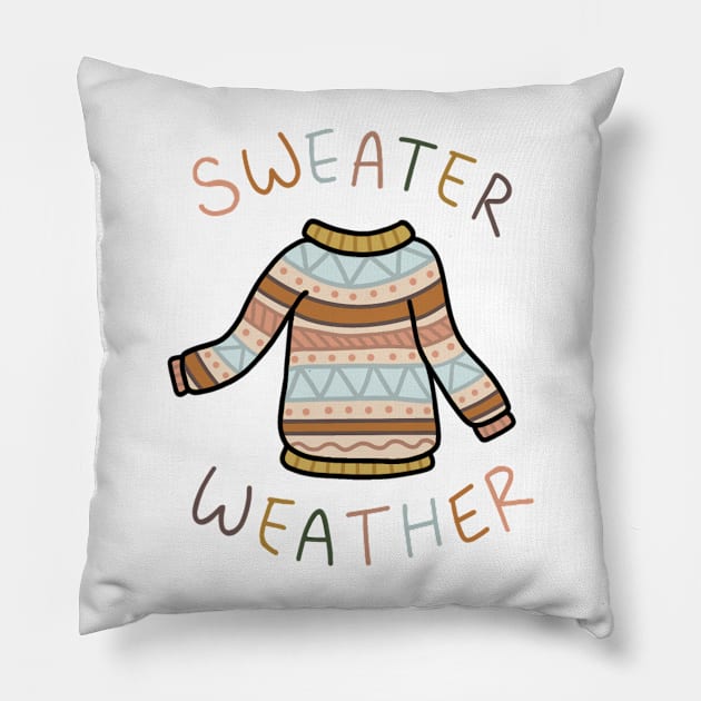 Sweater Weather Pillow by nicolecella98