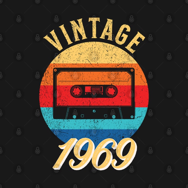 Vintage Year Since 1969 | Cassette | 53rd Birthday Gift by jiromie