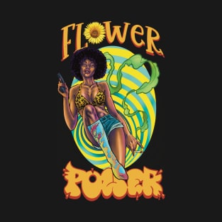 flower power black beautyfull T-Shirt