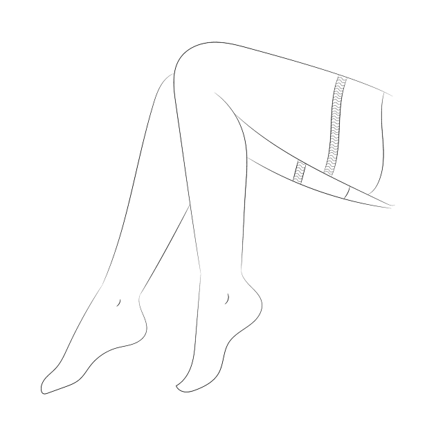 woman's legs line drawing illustration by bsn