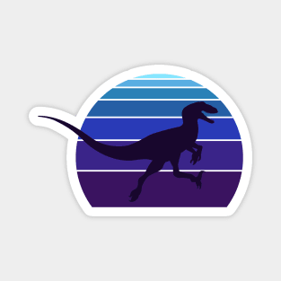 Raptor Dinosaur Retro Synth Design Magnet