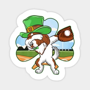 Dabbing Leprechaun Irish Setter Baseball St Patricks Magnet