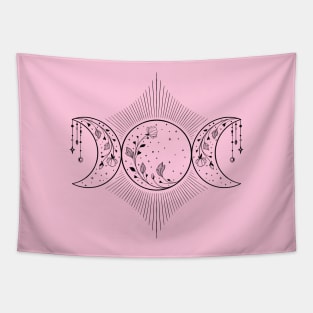 Triple moon Goddess Witch Wicca Symbol Tapestry