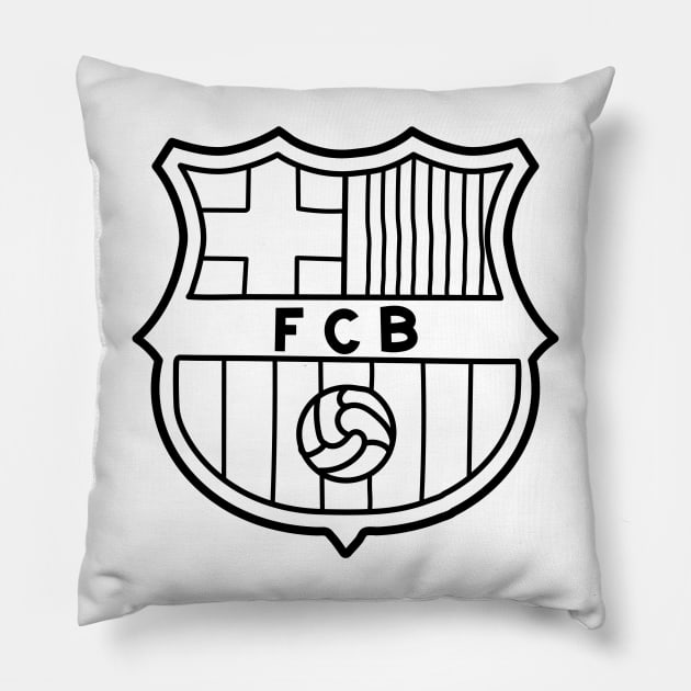 FC Barcelona Premium Logo Sketch Pillow by OverNinthCloud