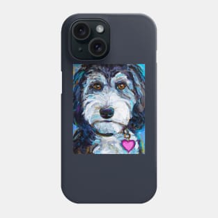 Tuxedo Aussiedoodle Dog by Robert Phelps Phone Case