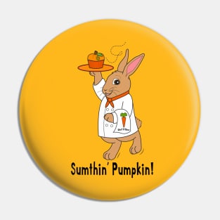 Sumthin Pumpkin: Cartoon Chef Rabbit Pin