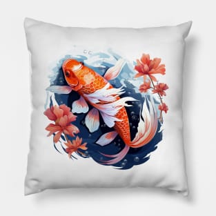 Koi Fish In A Pond Pillow