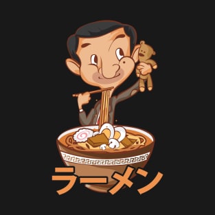 Mr. Bean Ramen Mukbang Funny Anime T-Shirt