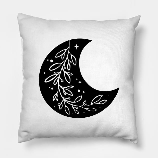 Boho chic Moon Art T-Shirt Pillow by OgogoPrintStudio