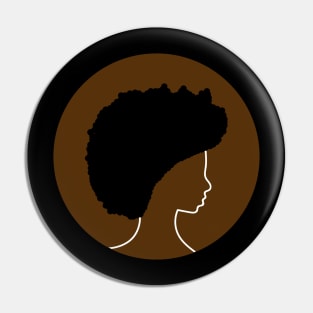 Silhouette of proud African American woman with natural hair. Pin