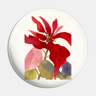 Poinsettia Watercolor Pin