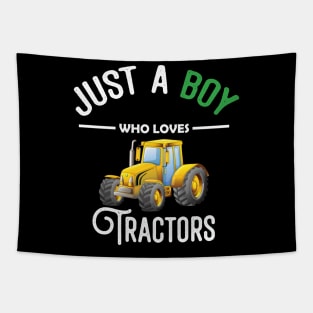 Kids Farm Lifestyle Just A Boy Who Loves Tractors Tapestry