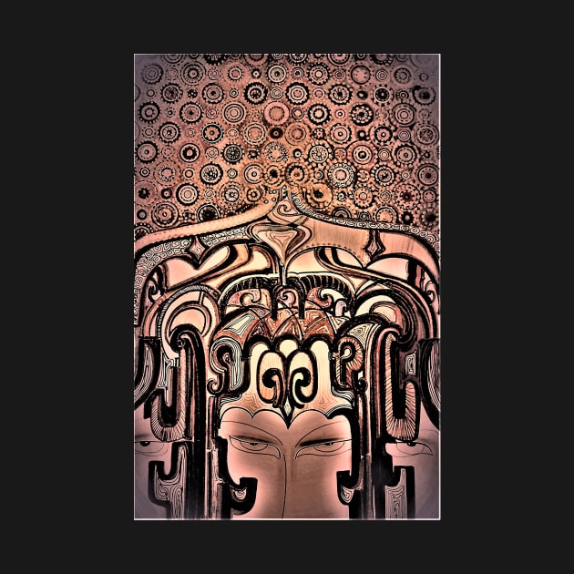 abstract art nouveau 3 faces Jacqueline Mcculloch by jacquline8689