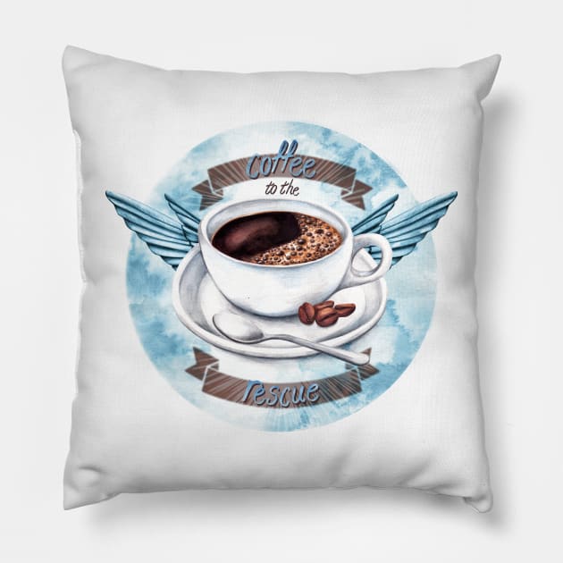 Coffee Lovers Rescue Brew Pillow by AmandaDilworth