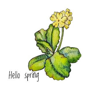 Hello spring.  T-shirt with primrose T-Shirt