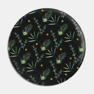 green  pine pattern Pin