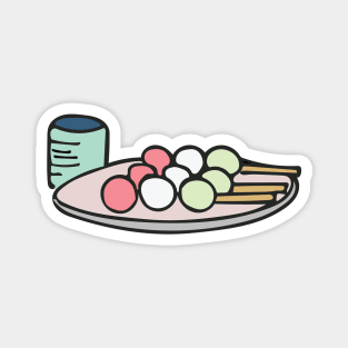 Traditional Japanese food - Dango Drawing Magnet