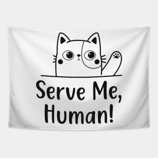 Cat Human Servant Funny Cats Motif Tapestry