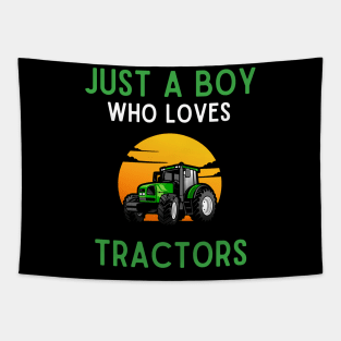 Funny Vintage Tractor Just A Boy Who Loves Tractors Gifts Tapestry