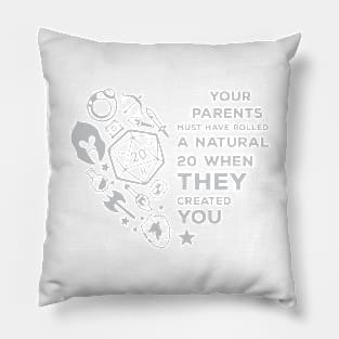 Roleplaying RPG Valentines Day Anniversary D20 Couple Gift Pillow