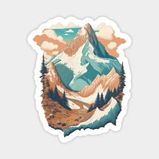 peace snowy mountains , nature spirit Magnet