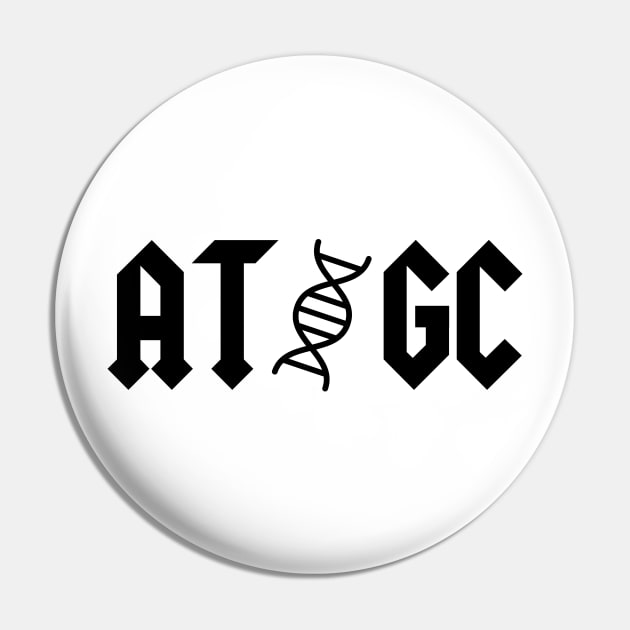 AT GC AC/DC Molecular Biology genetic code black Pin by labstud