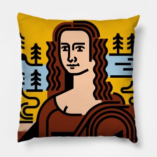 Abstract Mona Lisa Pillow