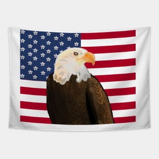 Eagle with American Flag Tapestry