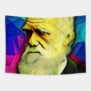 Charles Darwin Colourful Portrait | Charles Darwin Artwork 6 Tapestry