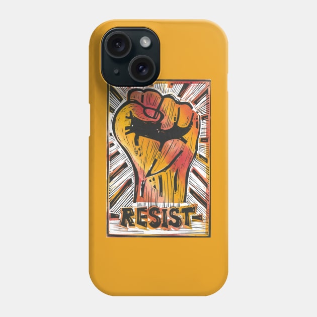 RESIST Phone Case by Sombrero_Printmaking