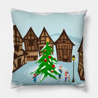 Christmas Village Pillow