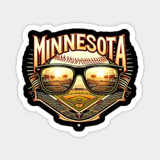 Minnesota Twins baseball diamond, sunny day vibes Magnet