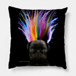 Rainbow Hair Pug Pillow