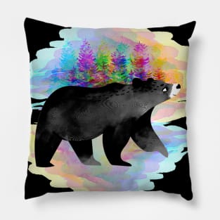 Black Bear in the forest Pillow