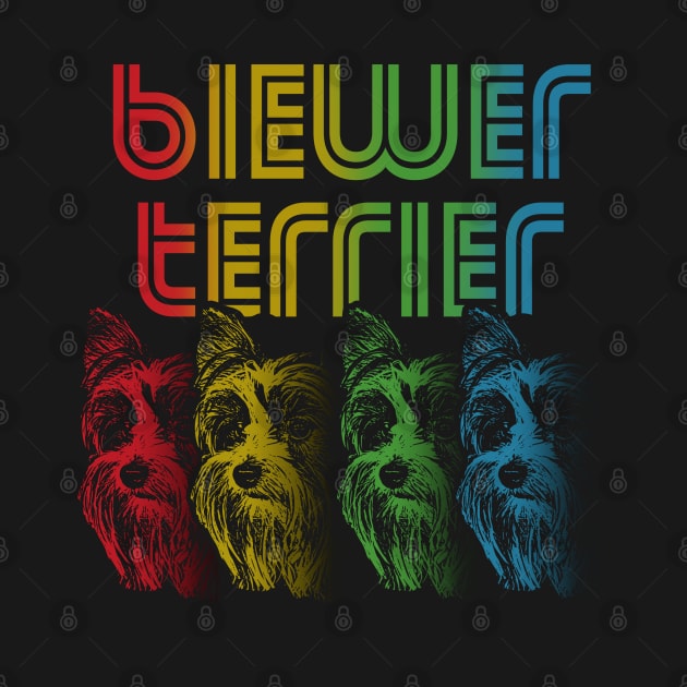 Cool Retro Groovy Biewer Terrier Dog by Madfido