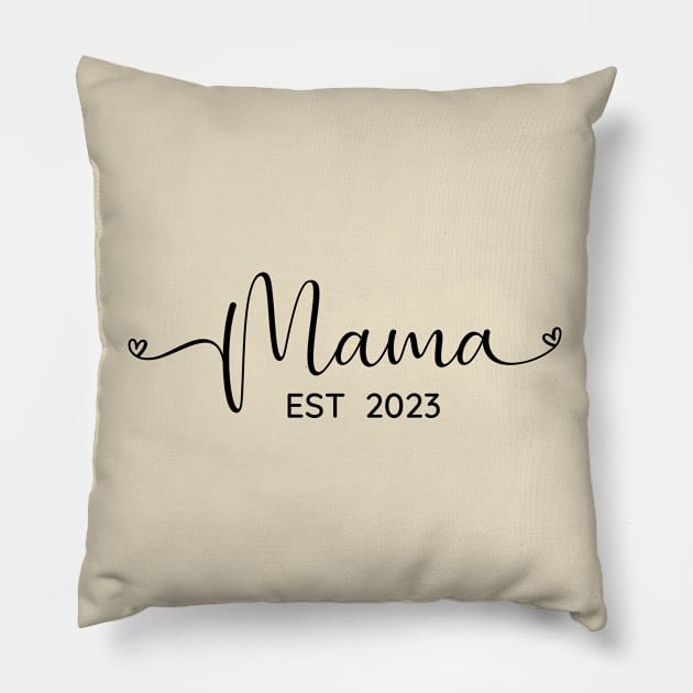 Mama EST 2023 Pillow by MushMagicWear