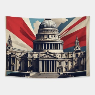 Saint Pauls Cathedral London United Kingdom Vintage Travel Tourism Poster Tapestry
