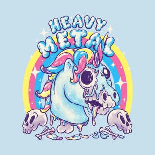 Heavy Metal Unicorn | Funny Cute Dead Unicorn Skull | Ironic Irony Ironical Sarcasm Sarcastic Poke fun Decay Death Putrefaction Zombie Making perfect Gift Present T-Shirt