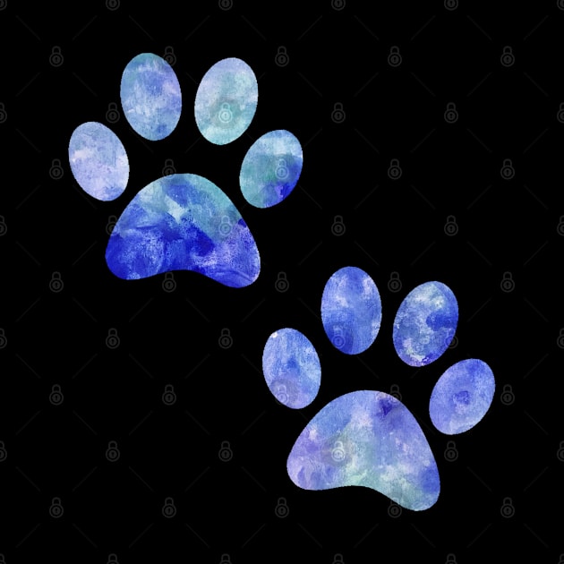 watercolor dogs paw blue watercolor puppy paw by WatercolorFun