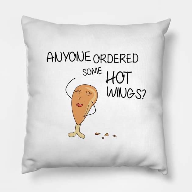 Funny Hot Wings - Funny Cool Shirt Pillow by olivergraham