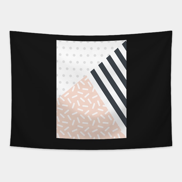 Random Geo - Dots Dashes and Stripes Tapestry by Blue-Banana