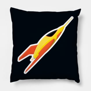 Cute Yellow Rocket Ship Pillow